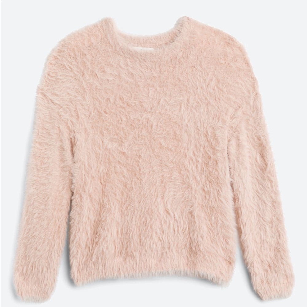 brand new William B fuzzy crop sweater with slit in the back - Picture 7 of 7